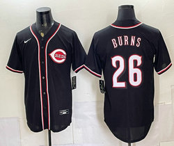 Nike Cincinnati Reds #26 Chase Burns Black Out Stitched Baseball Jersey