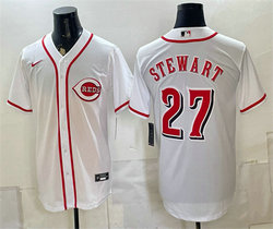 Nike Cincinnati Reds #27 Sal Stewart White Stitched Baseball Jersey
