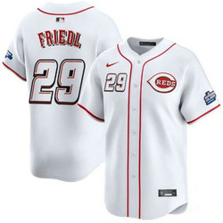 Nike Cincinnati Reds #29 TJ Friedl White 2025 Speedway Classic Jersey