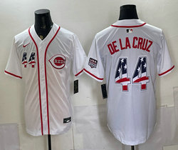 Nike Cincinnati Reds #44 Elly De La Cruz White 250 Fourth Of July Stadium Jersey