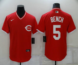Nike Cincinnati Reds #5 Johnny Bench Red Pullover Game Authentic Stitched MLB Jersey