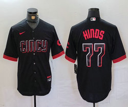 Nike Cincinnati Reds #77 Rece Hinds Black 2023 City Authentic Stitched MLB jersey