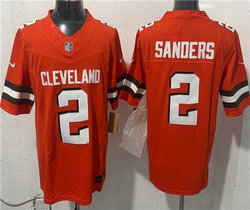 Nike Cleveland Browns #2 Shedeur Sanders Orange Stitched NFL Jersey