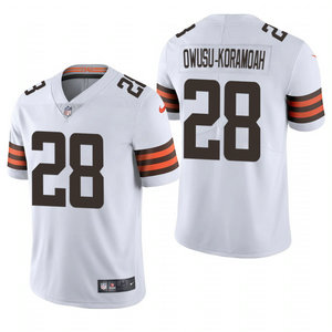Nike Cleveland Browns #28 Jeremiah Owusu-Koramoah White 2021 NFL Draft Authentic Stitched NFL jersey