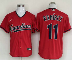 Nike Cleveland Guardians #11 Jose Ramirez Red Game Authentic Stitched MLB Jersey