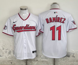 Nike Cleveland Guardians #11 Jose Ramirez White 2025 Authentic Stitched MLB Jersey