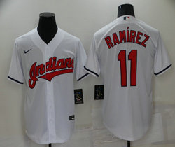 Nike Cleveland Guardians #11 Jose Ramirez White Game Authentic Stitched MLB Jersey