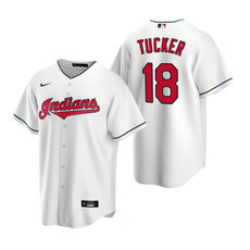 Nike Cleveland Guardians #18 Carson Tucker White Game 2020 MLB Draft Jersey