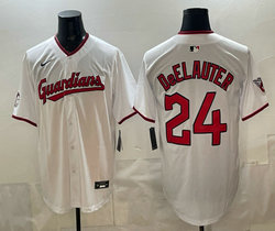 Nike Cleveland Guardians #24 Chase DeLauter white baseball jersey