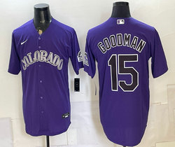Nike Colorado Rockies #15 Hunter Goodman Purple Authentic Stitched MLB Jersey