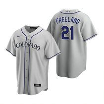 Nike Colorado Rockies #21 Kyle Freeland Gray Game Authentic Stitched MLB Jersey
