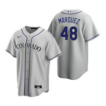 Nike Colorado Rockies #48 German Marquez Gray Game Authentic Stitched MLB Jersey