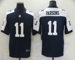 Nike Dallas Cowboys #11 Micah Parsons Navy Thanksgiving 2021 NFL Draft Vapor Untouchable Limited Jersey