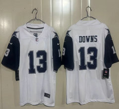 Nike Dallas Cowboys #13 Caleb Downs White Rush 2026 Draft Authentic Stitched NFL Jersey