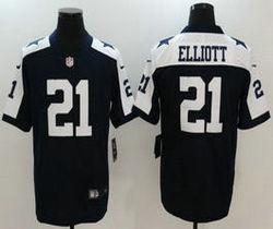 Nike Dallas Cowboys #21 Ezekiel Elliott Blue Thanksgiving Vapor Untouchable Limited Authentic Stitched NFL Jersey