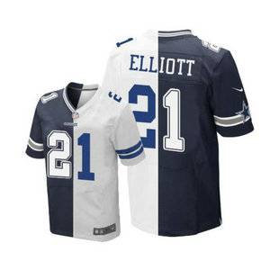 Nike Dallas Cowboys #21 Ezekiel Elliott split Authentic Stitched NFL jersey
