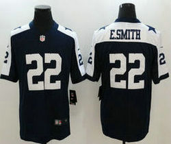 Nike Dallas Cowboys #22 Emmitt Smith Blue Thanksgiving Vapor Untouchable Limited Authentic Stitched NFL Jersey