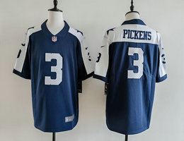 Nike Dallas Cowboys #3 George Pickens Navy Thanksgiving Stitched Jersey