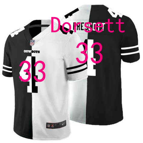 Nike Dallas Cowboys #33 Tony Dorsett split black and wihte Authentic Stitched NFL jersey