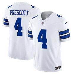 Nike Dallas Cowboys #4 Dak Prescott White 2023 F.U.S.E. Vapor Untouchable Stitched Football Jersey