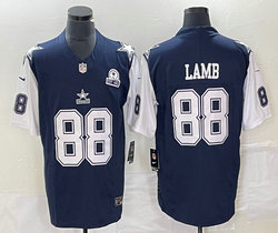 Nike Dallas Cowboys #88 CeeDee Lamb Blue Thanksgiving 2023 F.U.S.E. Established In 1960 Patch Jersey