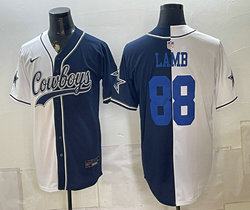 Nike Dallas Cowboys #88 CeeDee Lamb Blue and White Authentic Stitched baseball jersey