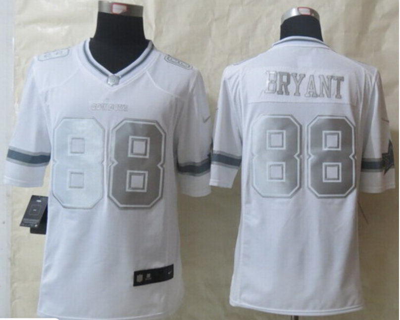 Nike Dallas Cowboys #88 Dez Bryant Platinum White Limited Jersey