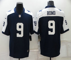 Nike Dallas Cowboys #9 Tony Romo Blue Thanksgiving Vapor Untouchable Authentic Stitched NFL Jerseys