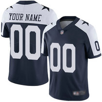 Nike Dallas Cowboys Customized Blue Thanksgiving Limited Vapor Untouchable Authentic Stitched NFL Jerseys