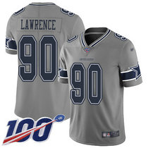 Nike Dallas cowboys #90 Demarcus Lawrence 100th Season Grey Inverted Legend Vapor Untouchable Authentic Stitched NFL jersey