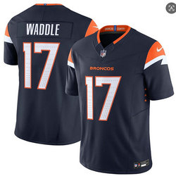 Nike Denver Broncos #17 Jaylen Waddle Navy Authentic Stitched NFL Jersey