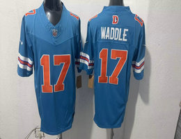 Nike Denver Broncos #17 Jaylen Waddle Navy F.U.S.E Authentic Stitched NFL Jersey