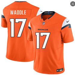 Nike Denver Broncos #17 Jaylen Waddle Orange Authentic Stitched NFL Jersey