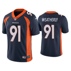 Nike Denver Broncos #91 Stephen Weatherly Blue Vapor Untouchable Authentic stitched NFL jersey