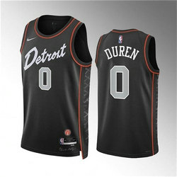 Nike Detroit Pistons #0 Jalen Duren Black City NBA jersey