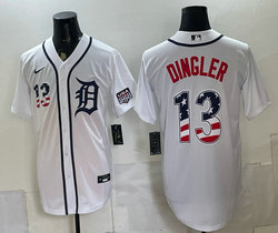 Nike Detroit Tigers #13 Dillon Dingler White 250 Fourth Of July Stadium Jersey