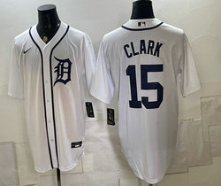 Nike Detroit Tigers #15 Max Clark White Cool Base Stitched Baseball Jersey