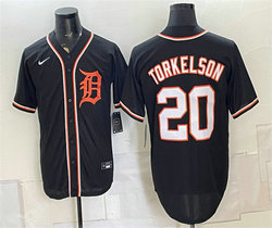 Nike Detroit Tigers #20 Spencer Torkelson Black 2026 Fashion Black Out Stitched Baseball Jersey