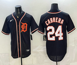 Nike Detroit Tigers #24 Miguel Cabrera Black 2026 Fashion Black Out Stitched Baseball Jersey