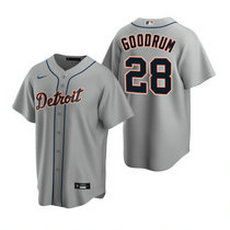 Nike Detroit Tigers #28 Niko Goodrum Gray Game Authentic Stitched MLB Jersey