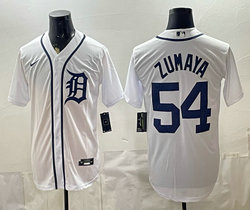 Nike Detroit Tigers #54 Joel Zumaya White Authentic Stitched MLB Jersey