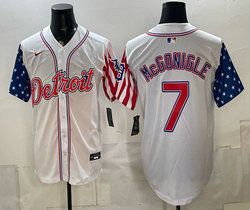 Nike Detroit Tigers #7 Kevin McGonigle 2026 White Independence Day Vapor Premier Baseball Jersey