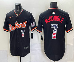Nike Detroit Tigers #7 Kevin McGonigle Black 250 Fourth Of July Stadium Jersey
