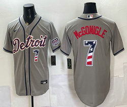 Nike Detroit Tigers #7 Kevin McGonigle Gray 250 Fourth Of July Stadium Jersey
