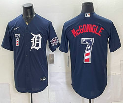 Nike Detroit Tigers #7 Kevin McGonigle Navy 250 Fourth Of July Stadium Jersey