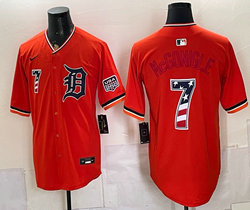 Nike Detroit Tigers #7 Kevin McGonigle Orange 250 Fourth Of July Stadium Jersey