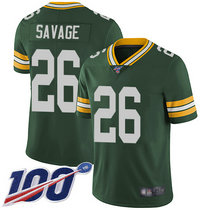 Nike Green Bay Packers #26 Darnell Savage With 100th Season Patch Green Vapor Untouchable Authentic Stitched NFL Jersey