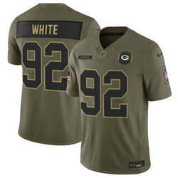 Nike Green Bay Packers #92 Reggie White Olive 2025 Salute To Service Stitched Football Jersey