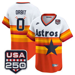 Nike Houston Astros #0 Orbit Rainbow gold nike With 250 America Patch Jersey