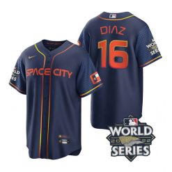Nike Houston Astros #16 Aledmys Diaz 2022 World Series Navy City Game Authentic Stitched MLB Jersey